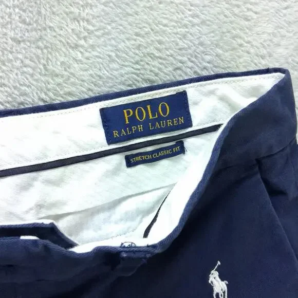 Mens polo ralph lauren Shorts Navy Classic Fit All over print sz 31 - Picture 3 of 8